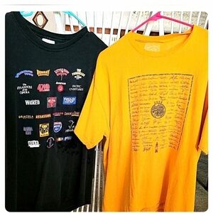 2 Vintage BROADWAY CARES T SHIRTS, THE 2006 TONY AWARDS & BROADWAY MUSICALS